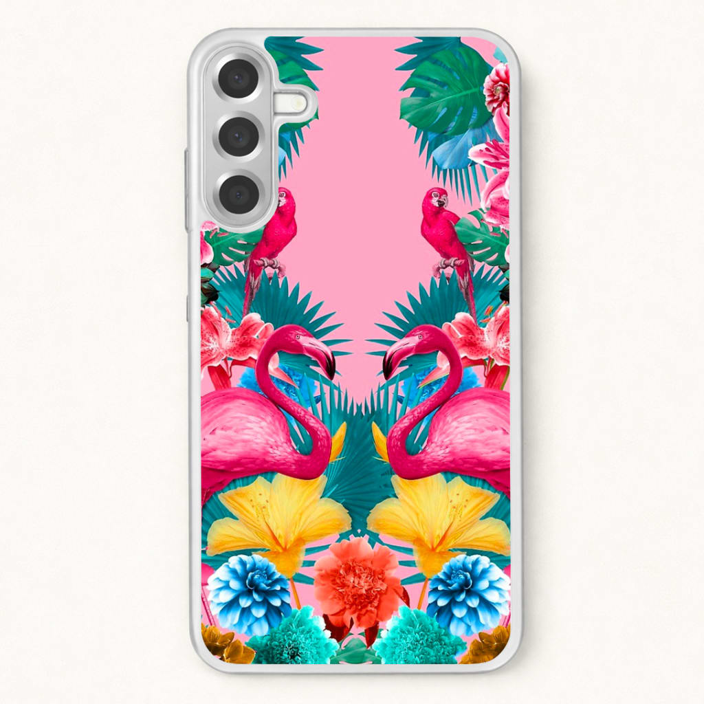 Flamingo and Tropical garden Phone Case