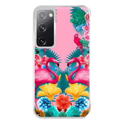 Flamingo and Tropical garden Phone Case for Galaxy S20