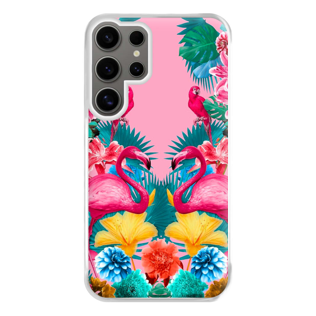 Flamingo and Tropical garden Phone Case for Galaxy S24 Ultra