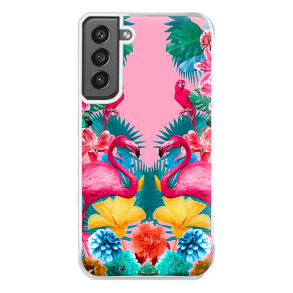 Flamingo and Tropical garden Phone Case for Galaxy S21FE