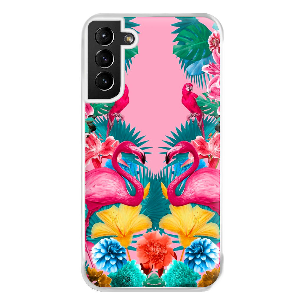 Flamingo and Tropical garden Phone Case for Galaxy S21 Plus