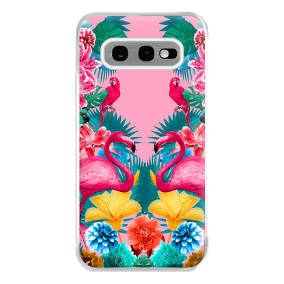 Flamingo and Tropical garden Phone Case for Galaxy S10e