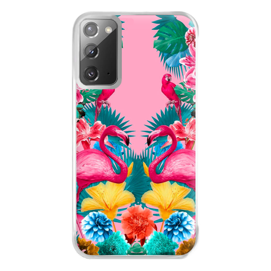 Flamingo and Tropical garden Phone Case for Galaxy Note 20 Ultra