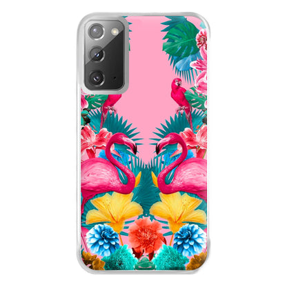 Flamingo and Tropical garden Phone Case for Galaxy Note 20 Ultra