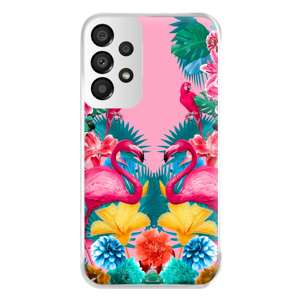 Flamingo and Tropical garden Phone Case for Galaxy A33