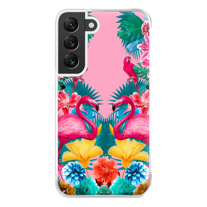 Flamingo and Tropical garden Phone Case for Galaxy S22 Plus