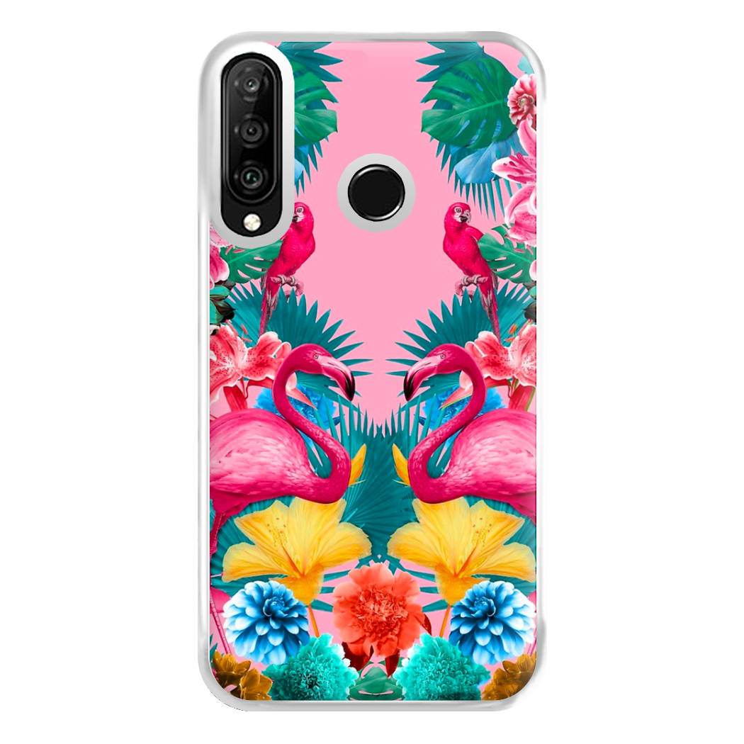 Flamingo and Tropical garden Phone Case for Huawei P30 Lite