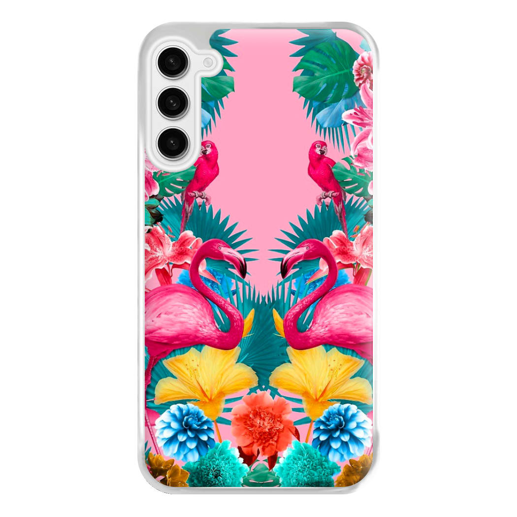 Flamingo and Tropical garden Phone Case for Galaxy S23FE