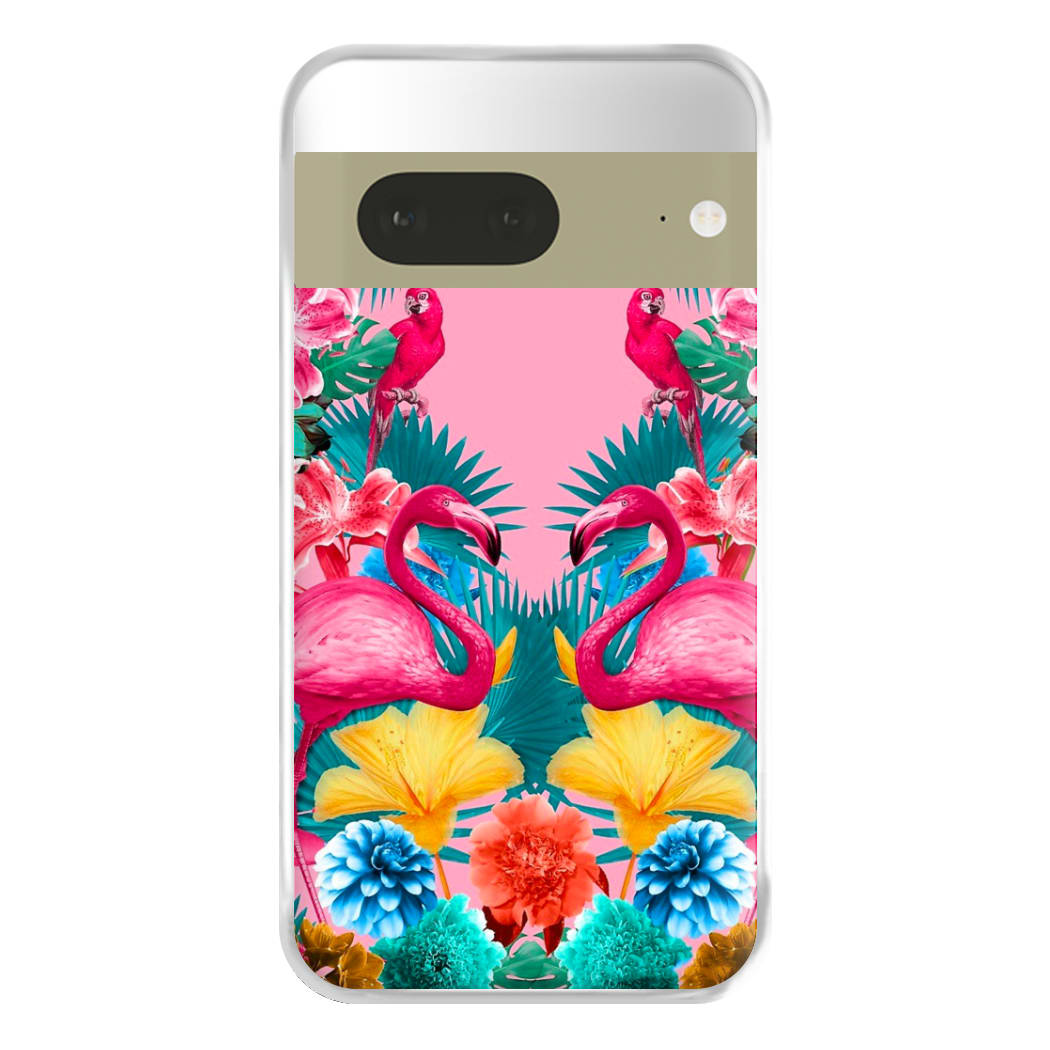 Flamingo and Tropical garden Phone Case for Google Pixel 7a