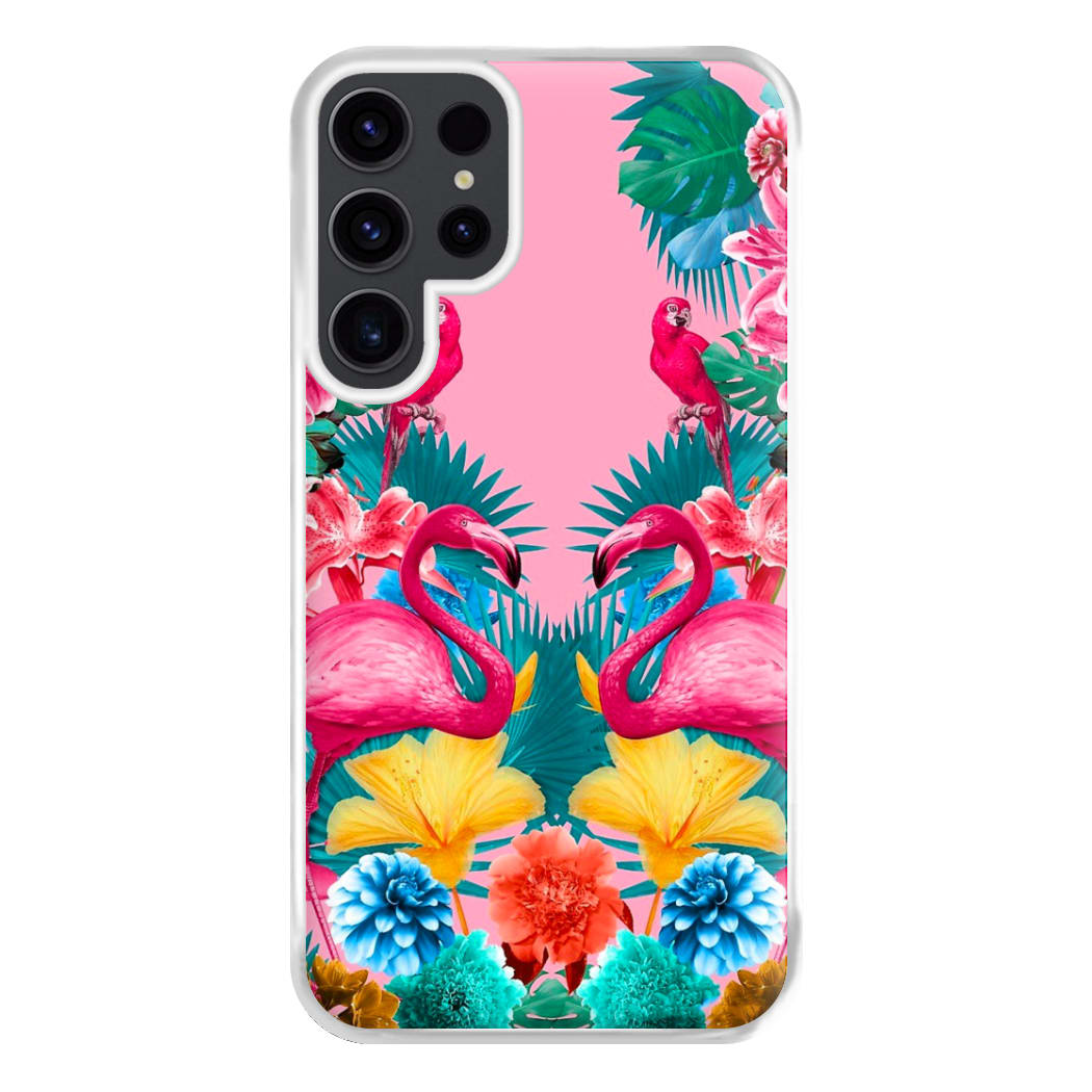 Flamingo and Tropical garden Phone Case for Galaxy S23 Ultra