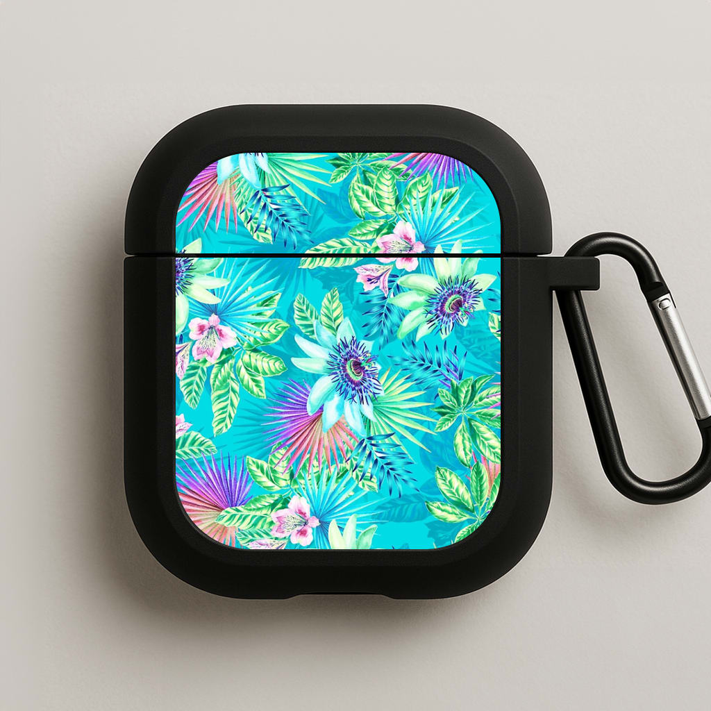 Blue Floral Pattern AirPods Case