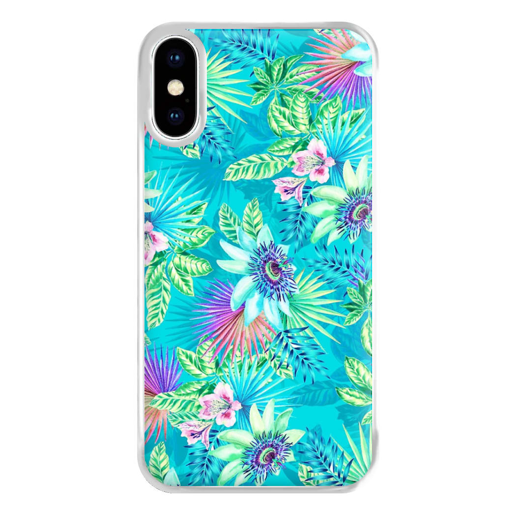 Blue Floral Pattern Phone Case for iPhone XS Max