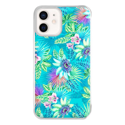 Blue Floral Pattern Phone Case for iPhone 12 Mini