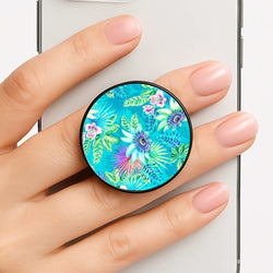 Blue Floral Pattern Phone Grip