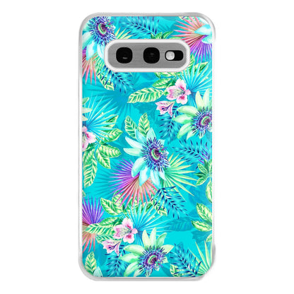 Blue Floral Pattern Phone Case for Galaxy S10e