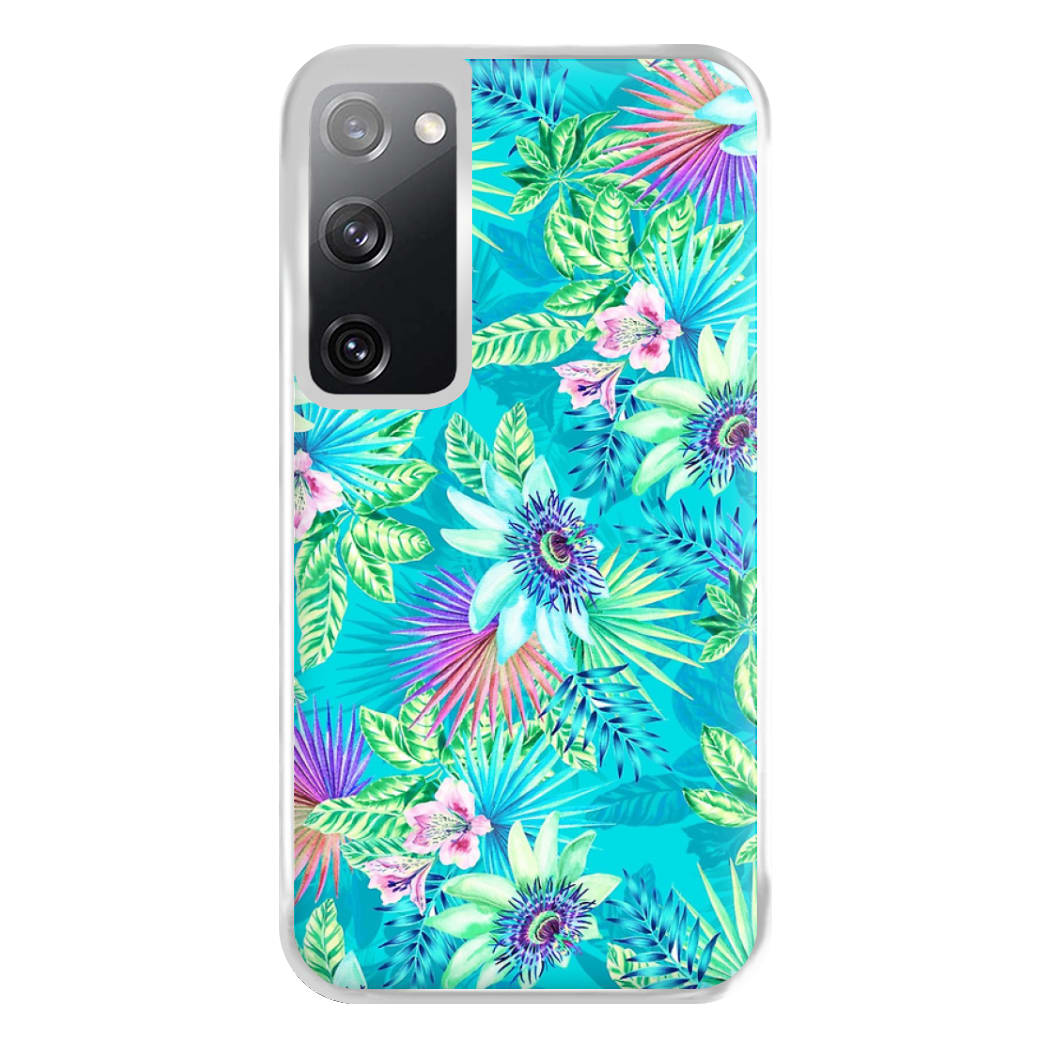 Blue Floral Pattern Phone Case for Galaxy S20