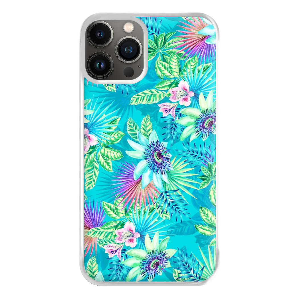 Blue Floral Pattern Phone Case for iPhone 13 Pro Max