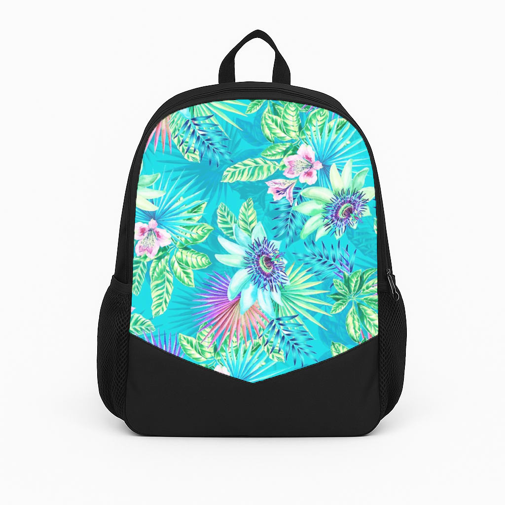 Blue Floral Pattern Backpack