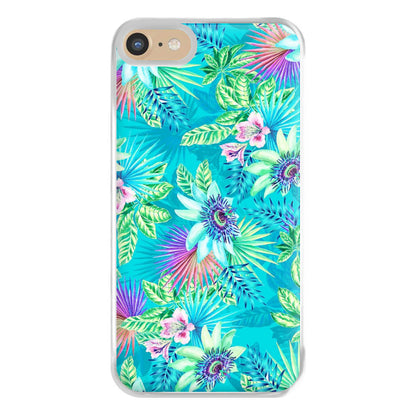 Blue Floral Pattern Phone Case for iPhone 6 / 7 / 8 / SE