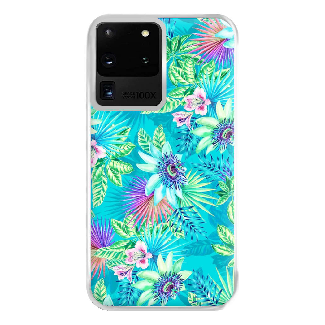 Blue Floral Pattern Phone Case for Galaxy S20 Ultra