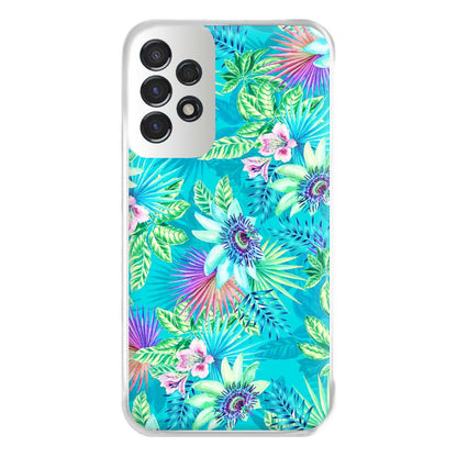 Blue Floral Pattern Phone Case for Galaxy A53