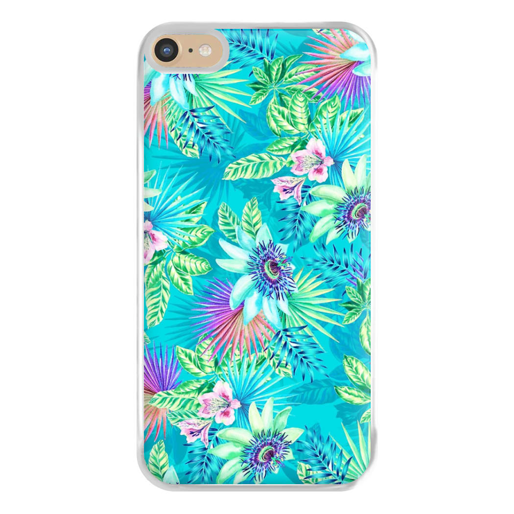 Blue Floral Pattern Phone Case for iPhone 6 Plus / 7 Plus / 8 Plus