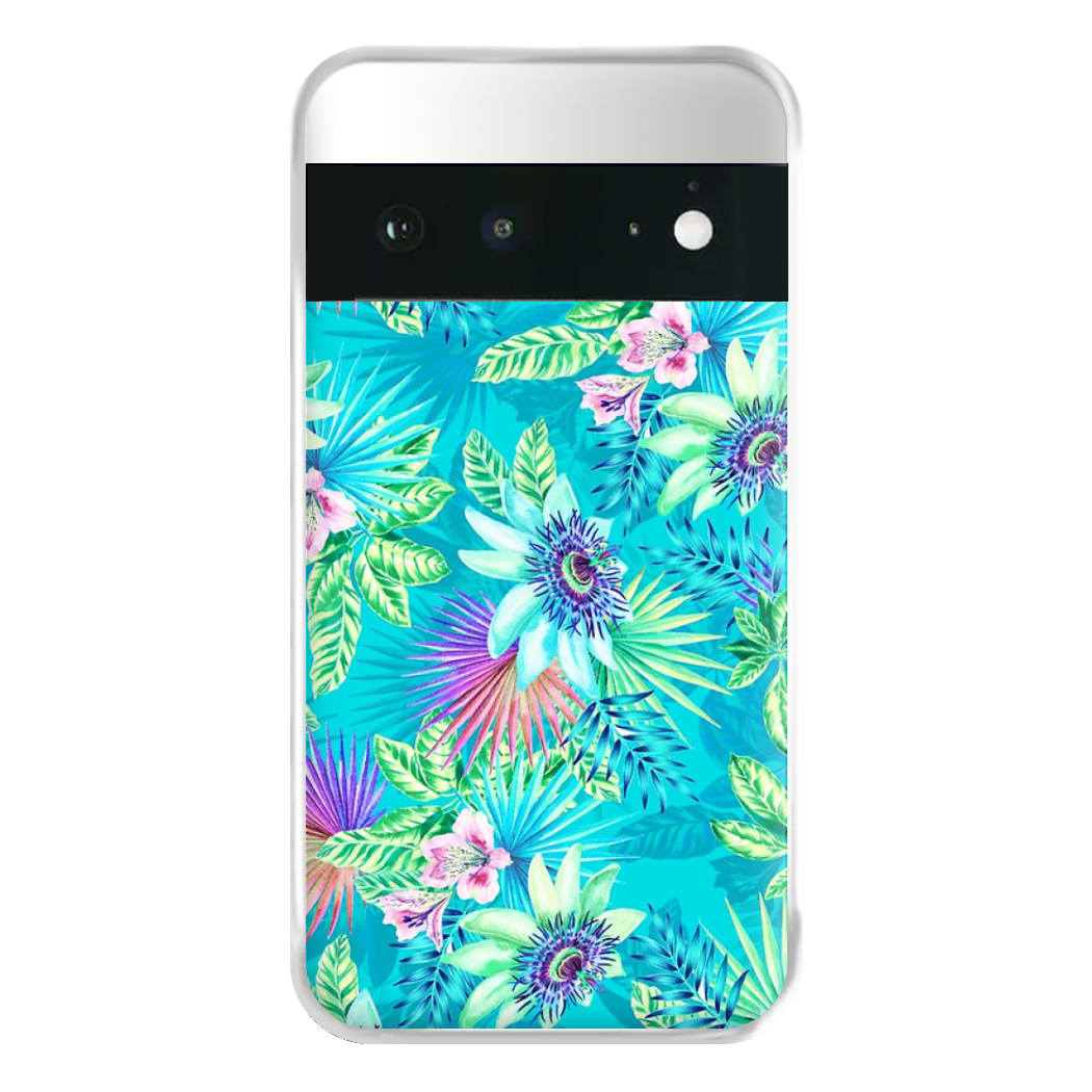 Blue Floral Pattern Phone Case for Google Pixel 6a