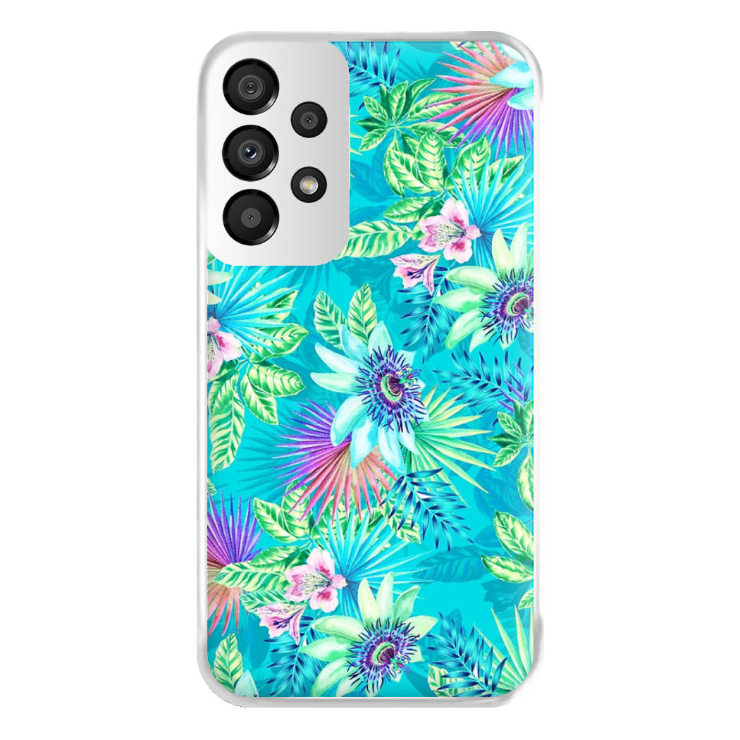 Blue Floral Pattern Phone Case for Galaxy A33