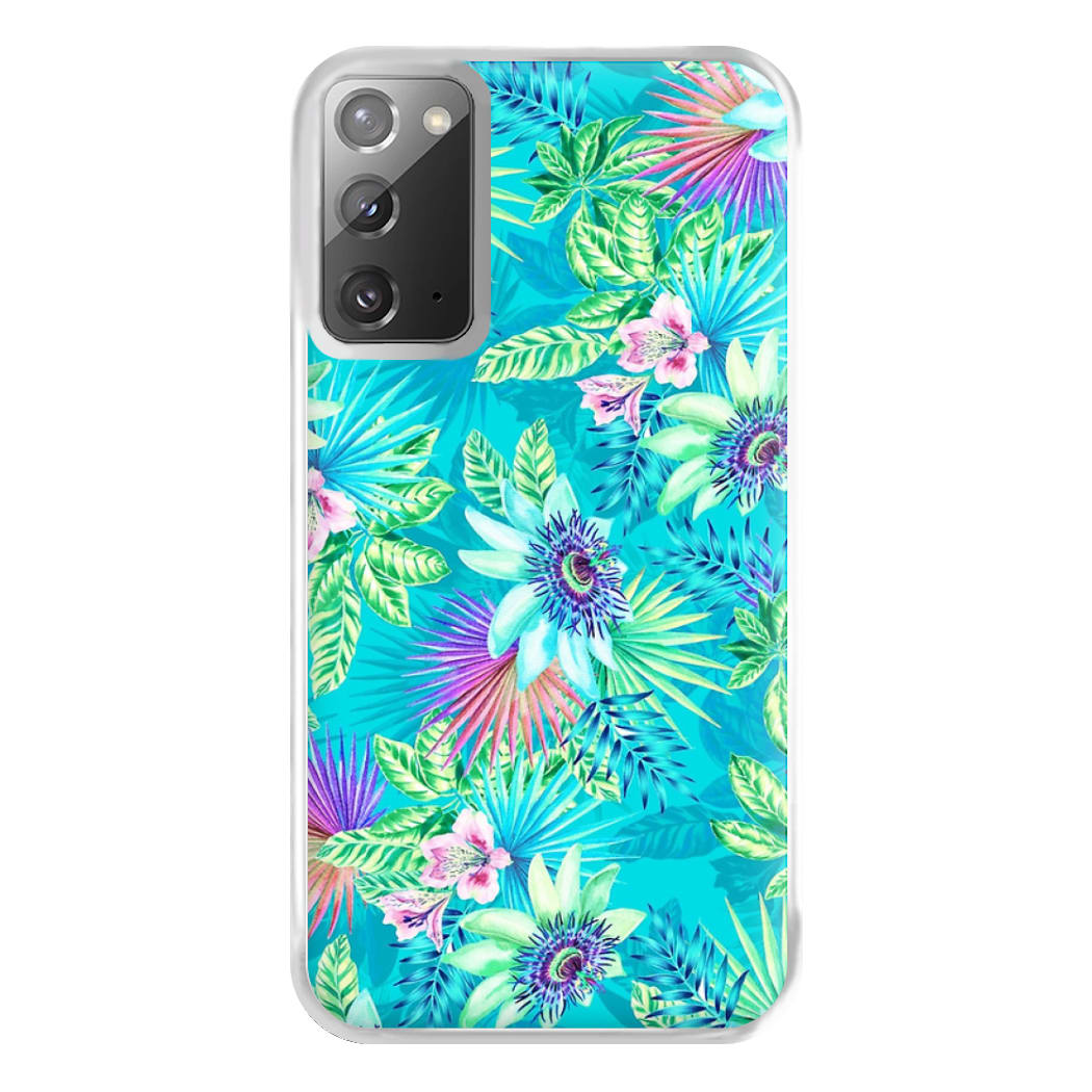 Blue Floral Pattern Phone Case for Galaxy Note 20 Ultra