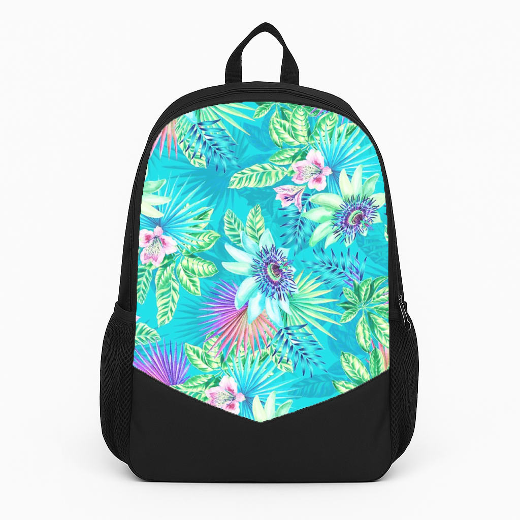 Blue Floral Pattern Backpack