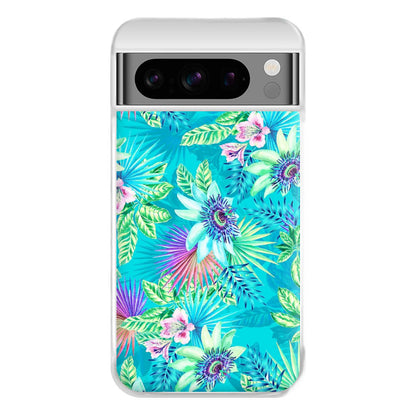 Blue Floral Pattern Phone Case for Google Pixel 8 Pro