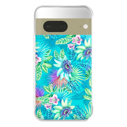 Blue Floral Pattern Phone Case for Google Pixel 7a