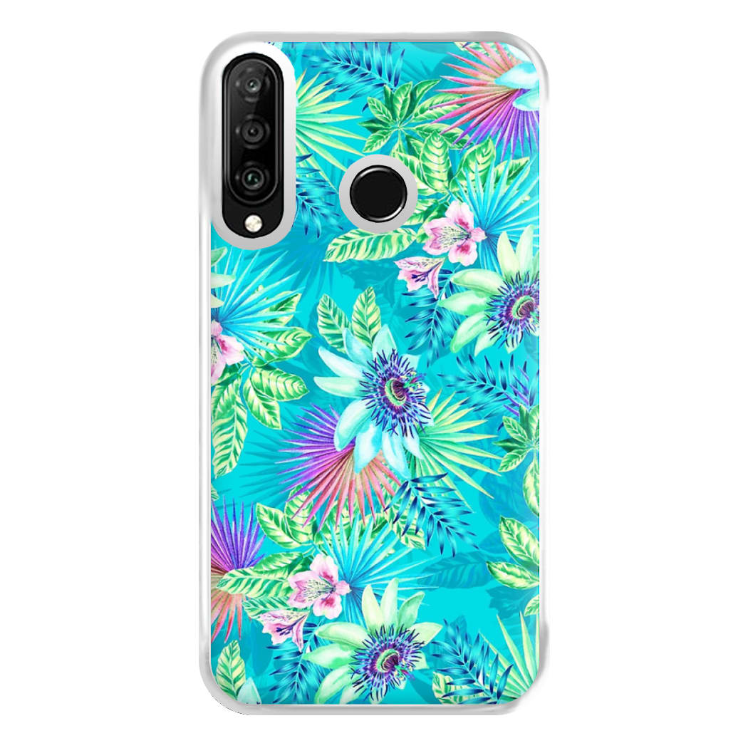 Blue Floral Pattern Phone Case for Huawei P30 Lite