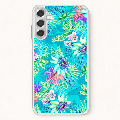 Blue Floral Pattern Phone Case for Galaxy A17