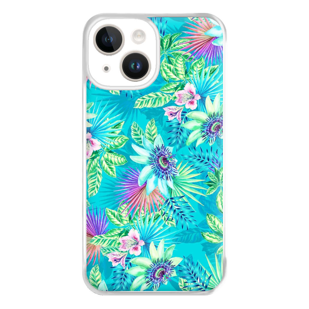 Blue Floral Pattern Phone Case for iPhone 14