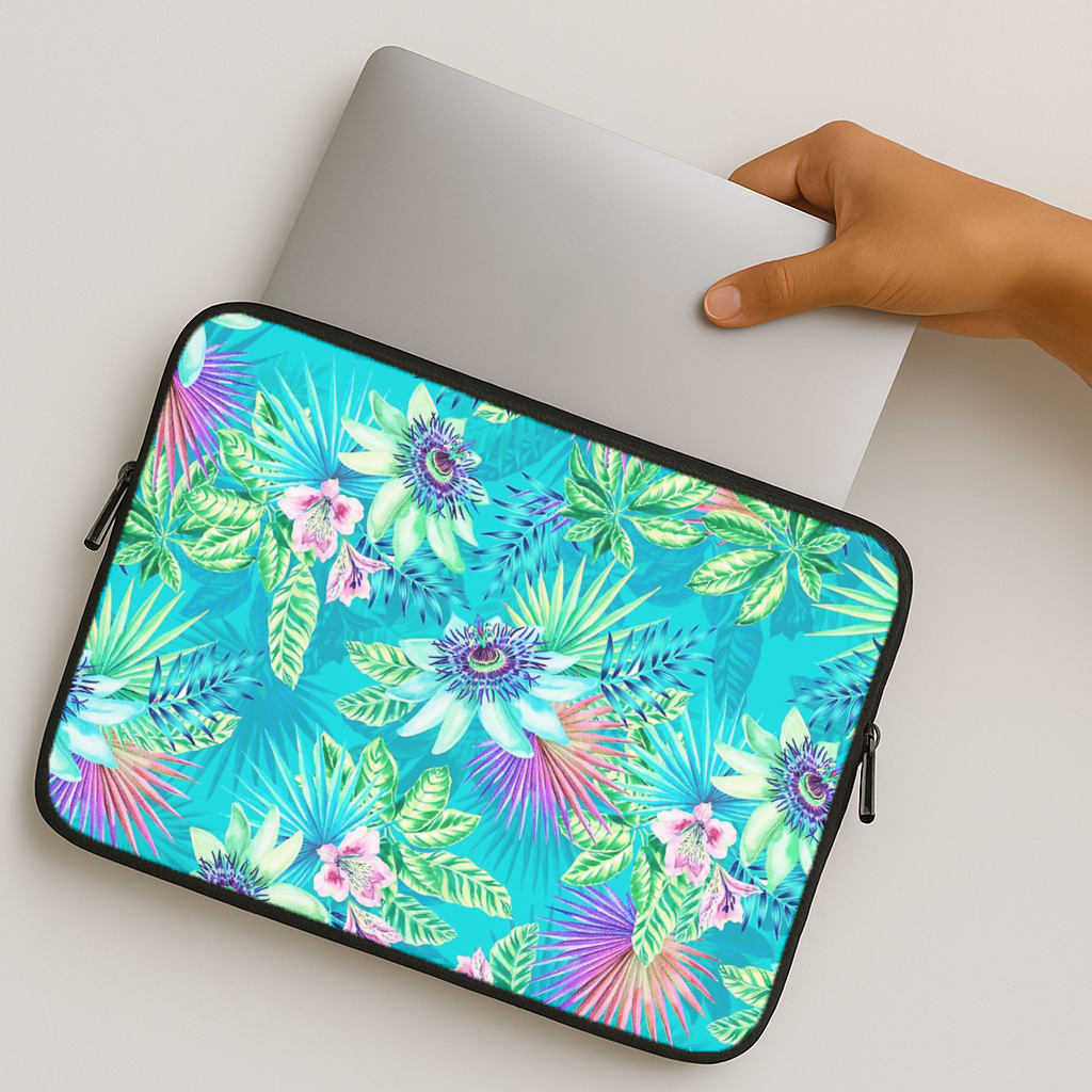 Blue Floral Pattern MacBook Case
