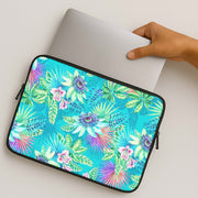Blue Floral Pattern Laptop Sleeve 2