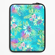 Blue Floral Pattern Laptop Sleeve 1