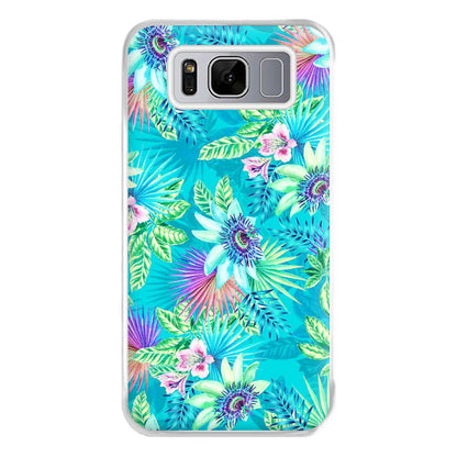 Blue Floral Pattern Phone Case for Galaxy S8 Plus