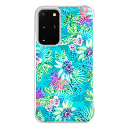 Blue Floral Pattern Phone Case for Galaxy S20 Plus