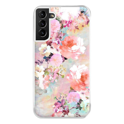 Pastel Pink Floral Pattern Phone Case for Galaxy S21 Plus