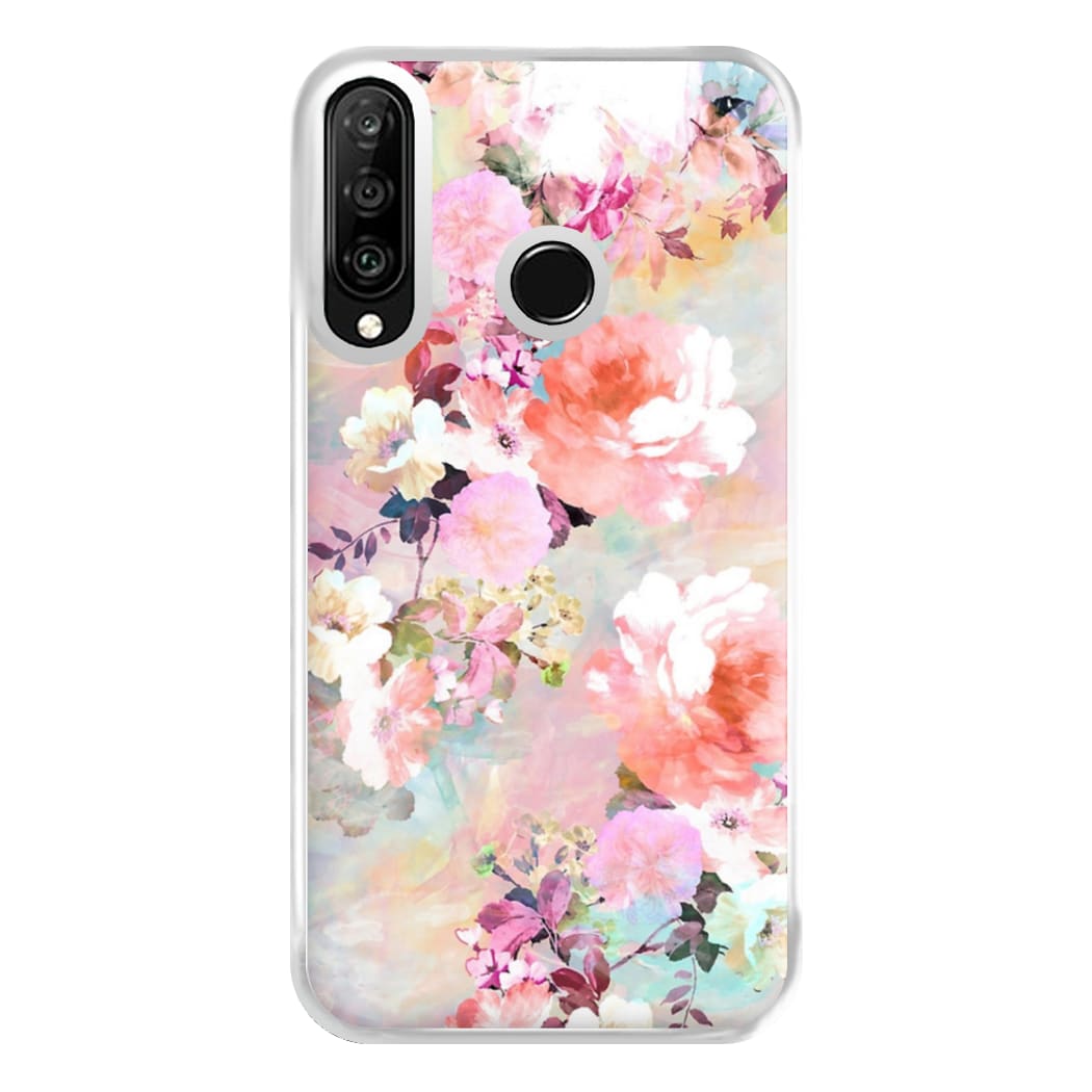 Pastel Pink Floral Pattern Phone Case for Huawei P30 Lite