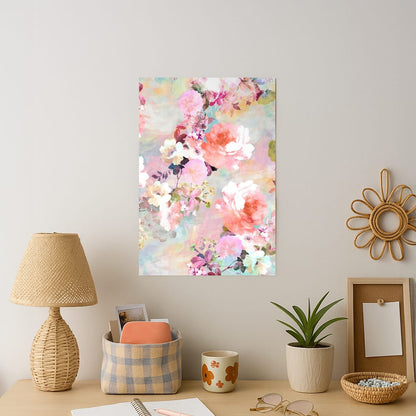 Pastel Pink Floral Pattern Art Print