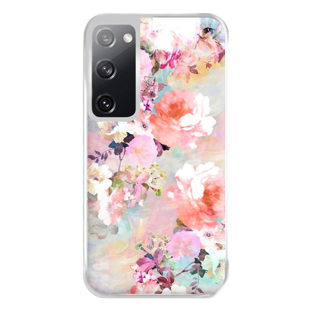 Pastel Pink Floral Pattern Phone Case for Galaxy S20