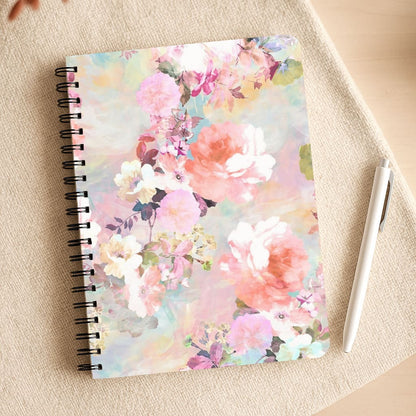 Pastel Pink Floral Pattern Notepad