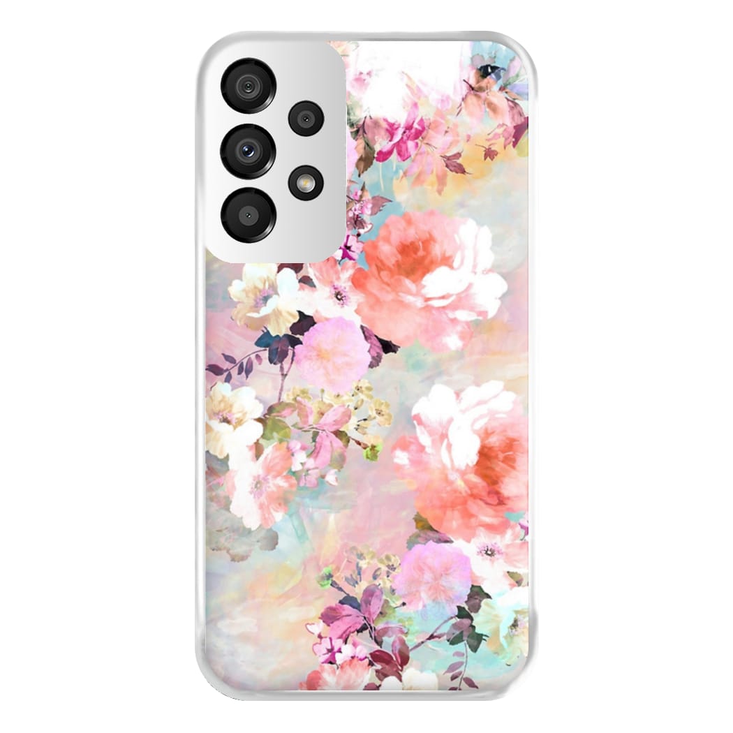 Pastel Pink Floral Pattern Phone Case for Galaxy A33