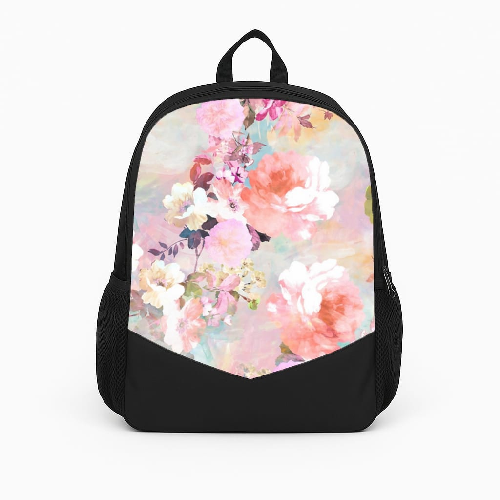 Pastel Pink Floral Pattern Backpack