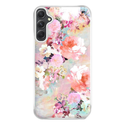 Pastel Pink Floral Pattern Phone Case for Galaxy A34