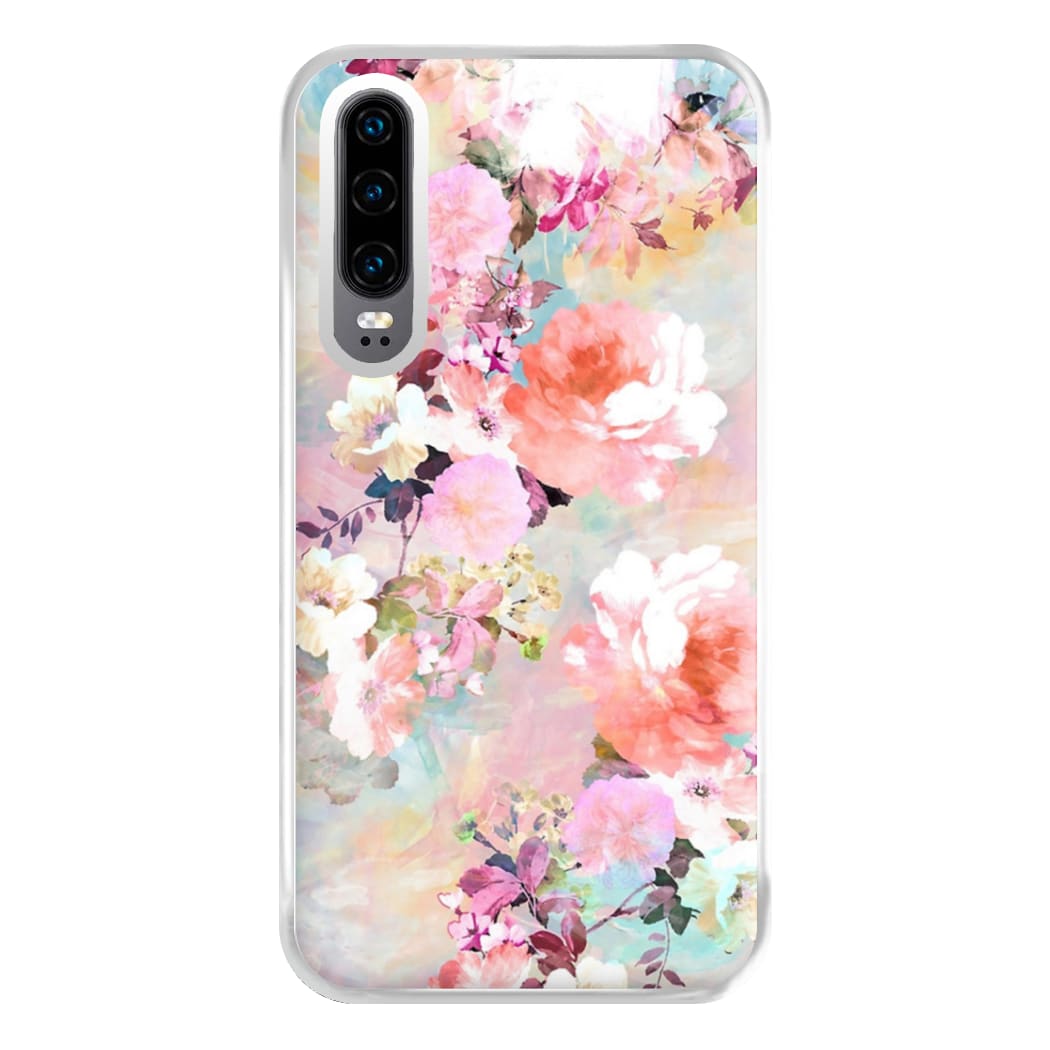 Pastel Pink Floral Pattern Phone Case for Huawei P30