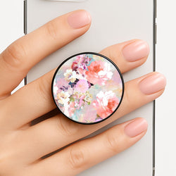 Pastel Pink Floral Pattern Phone Grip